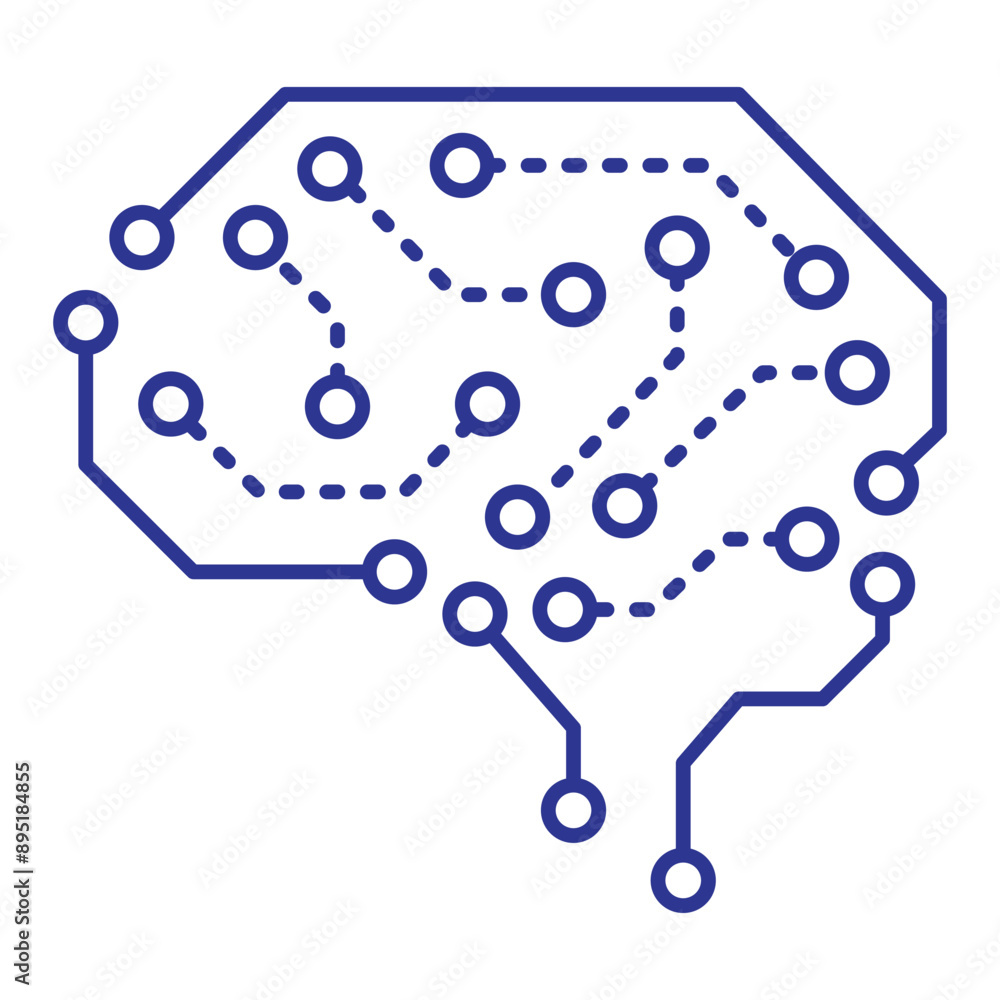 Deep Learning Icon with Editable Stroke for Machine Learning and AI Deep Learning Icon with Editable Stroke for Machine Learning and AI