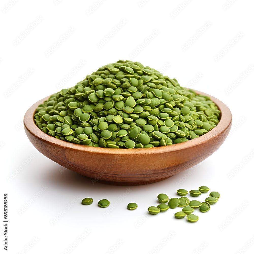 green lentils in a wooden bowl on a dark background green lentils in a wooden bowl on a dark background