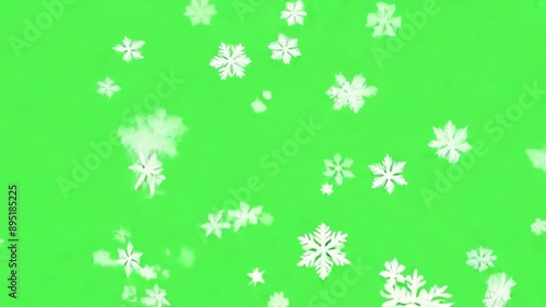 Wallpaper Mural Snowflakes Falling - Bright Green Screen Background - winter, snow, white, nature
 Torontodigital.ca