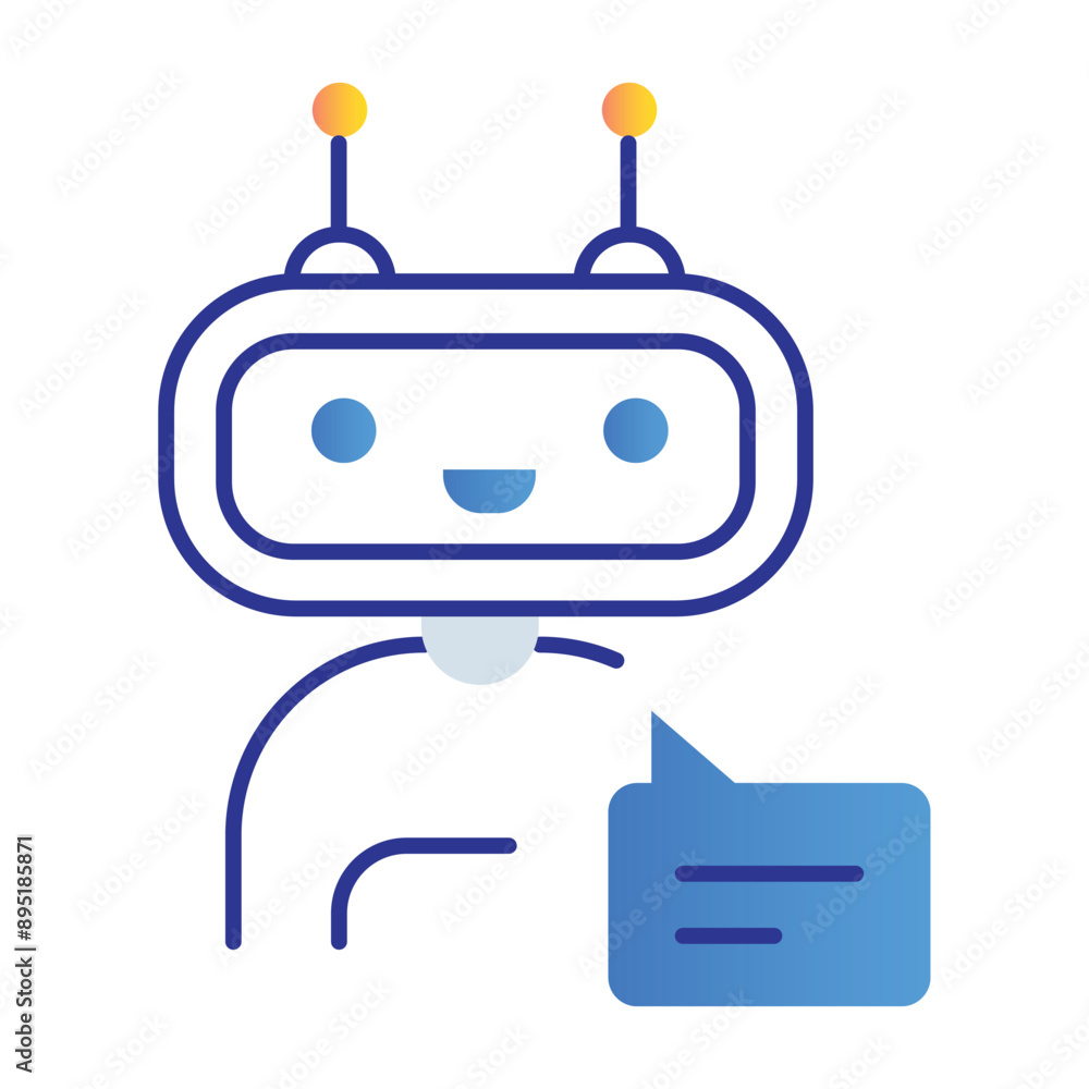 AI Customer Service Icon with Editable Stroke for Customer Support and Automation AI Customer Service Icon with Editable Stroke for Customer Support and Automation
