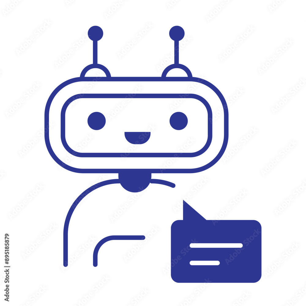 AI Customer Service Icon with Editable Stroke for Customer Support and Automation AI Customer Service Icon with Editable Stroke for Customer Support and Automation