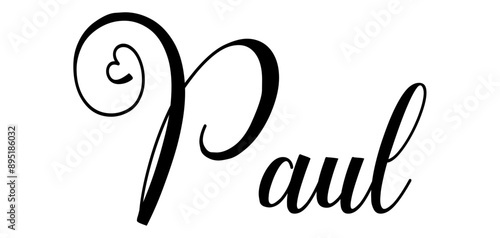 Paul - colore nero - parola nome scritta con cuori - ideale per website, presentazioni, biglietti, banners, sweatshirt, stampe, cricut, silhouette, sublimazioni, etichette, adesivi	