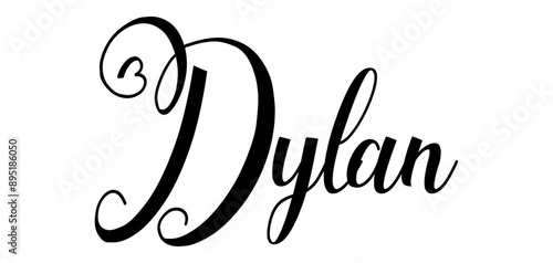 Dylan - colore nero - parola nome scritta con cuori - ideale per website, presentazioni, biglietti, banners, sweatshirt, stampe, cricut, silhouette, sublimazioni, etichette, adesivi	