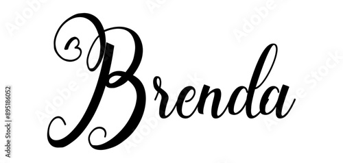 Brenda - colore nero - parola nome scritta con cuori - ideale per website, presentazioni, biglietti, banners, sweatshirt, stampe, cricut, silhouette, sublimazioni, etichette, adesivi	