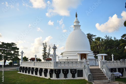 Pagoda of the Dambakola Patuna Sangamitta Temple, Port of Jambukola (Dambakola Patuna), Jaffna, Sri Lanka. photo