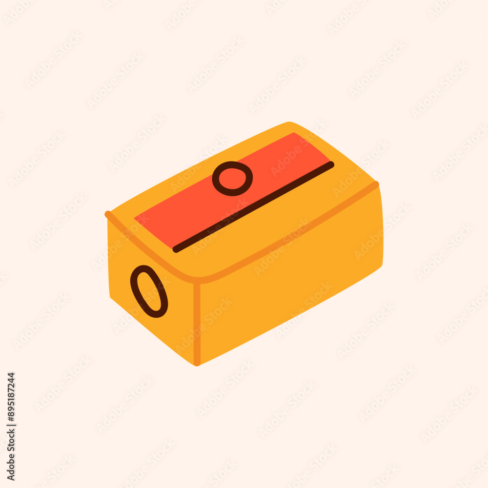 Yellow pencil sharpener icon isolated. back to school supplies for kids. shape for sharpening pencils.Vector illustration EPS 10 Yellow pencil sharpener icon isolated. back to school supplies for kids. shape for sharpening pencils.Vector illustration EPS 10