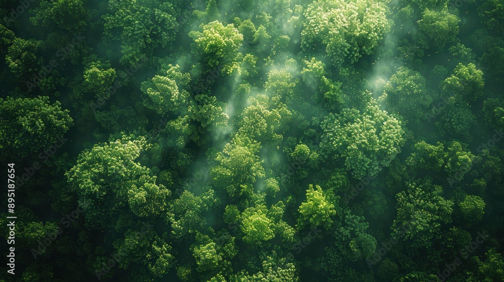 Fototapeta premium Aerial View of a Lush Forest