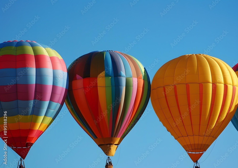 Fototapeta premium Colorful Hot Air Balloons Flying in the Blue Sky