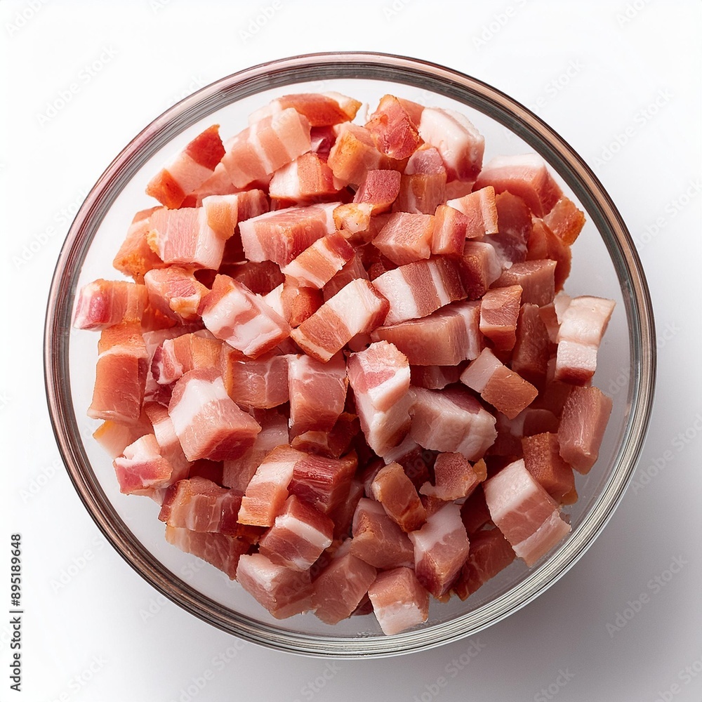bowl of diced bacon
