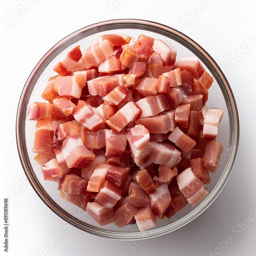 bowl of diced bacon