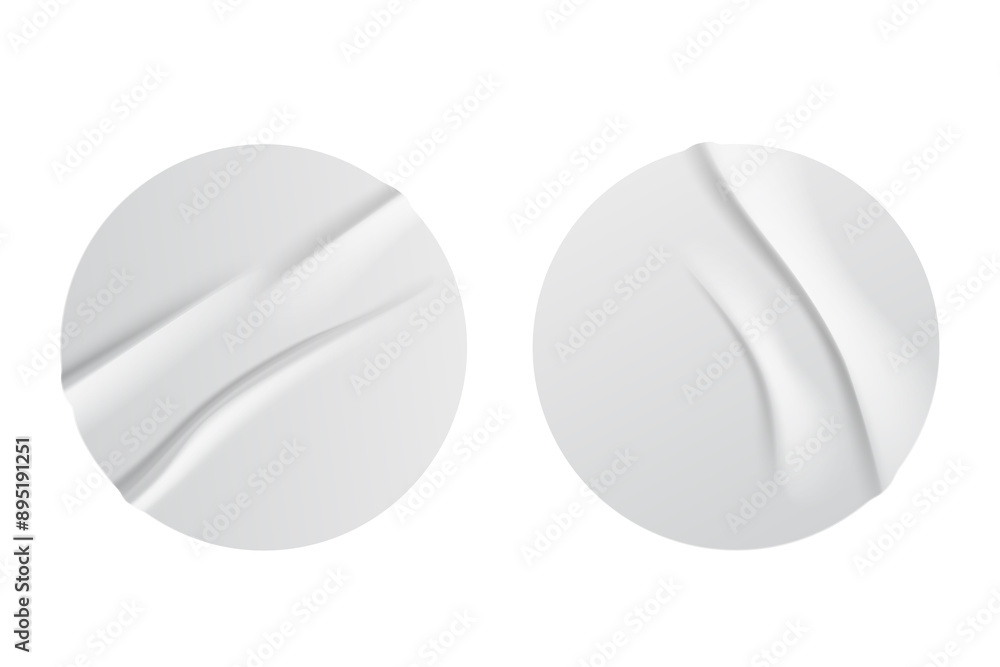 Blank white paper sticker label set isolated on white background Blank white paper sticker label set isolated on white background
