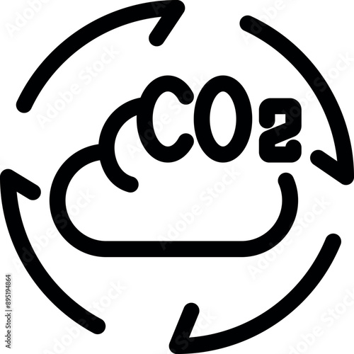 Simple icon of a circular economy reducing co2 emissions