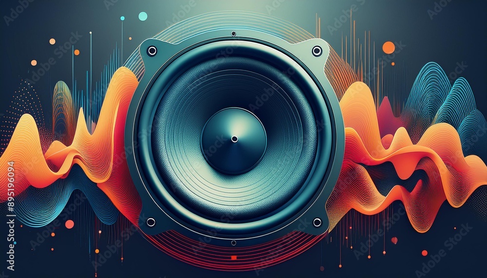 sound waves flowing from a speaker sound waves flowing from a speaker