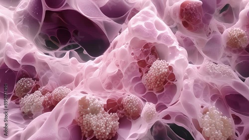 Differentiated cell precursors including erythrocytes leukocytes and platelets nestled a reticular fibers in the bone marrow.