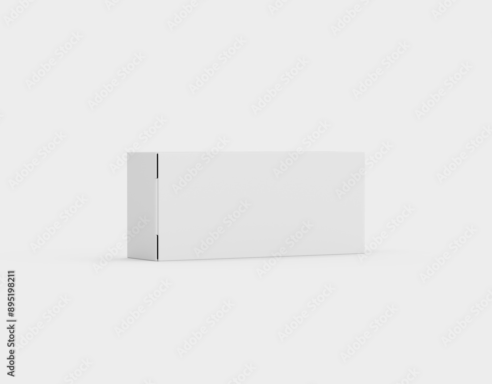 A White Rectangular Cardboard Box Mockup For Packaging, Positioned Horizontally 3d Illustration A White Rectangular Cardboard Box Mockup For Packaging, Positioned Horizontally 3d Illustration