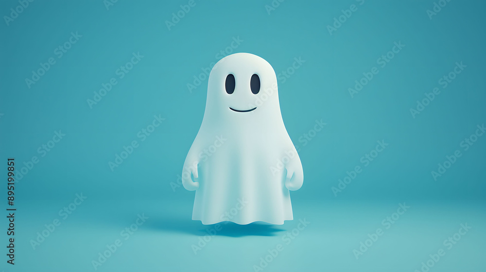 A cute, friendly ghost character with a smiling face, perfect for Halloween or playful illustrations in a vibrant background. A cute, friendly ghost character with a smiling face, perfect for Halloween or playful illustrations in a vibrant background.
