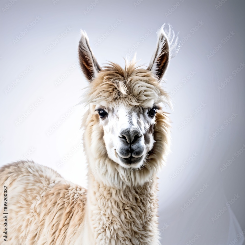 Fototapeta premium white llama portrait