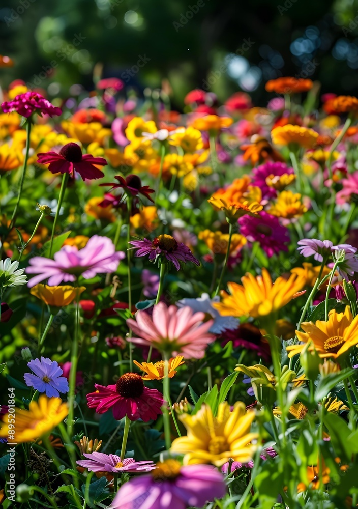 Obraz premium Colorful Wildflowers in a Meadow