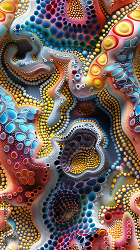 Wallpaper Mural Intricate and mesmerizing abstract design featuring a seamless pattern, vibrant colors, and organic shapes Torontodigital.ca