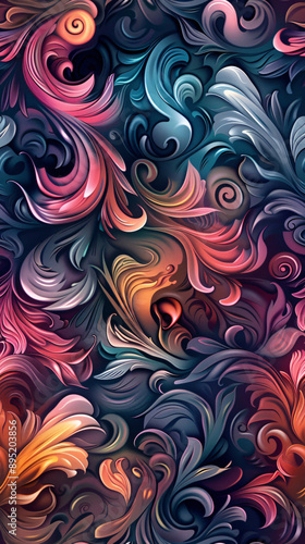 Elegant and stylish floral design in a colorful seamless pattern for a vibrant background