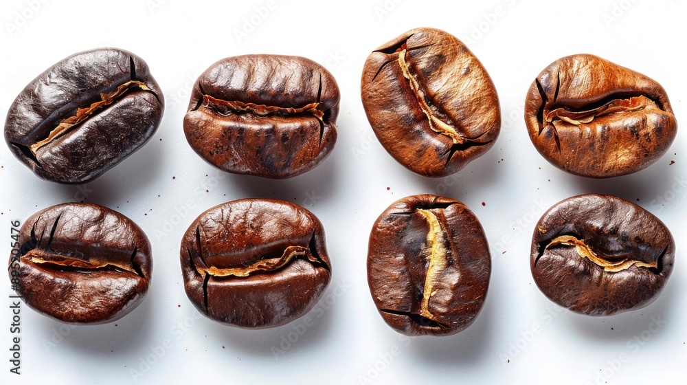 Obraz premium Coffee Beans on a White Background