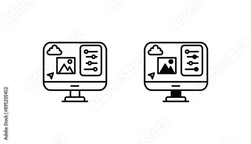  Retouching tools icon design with white background stock illustration