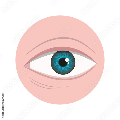 Eye icon zoom with blue-green eye
