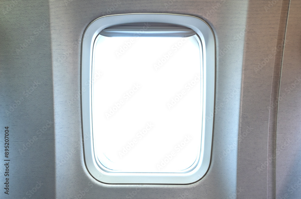 Airplane window template inside view, airliner porthole, isolated aircraft window with transparent glass Airplane window template inside view, airliner porthole, isolated aircraft window with transparent glass