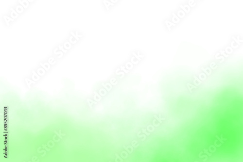 Abstract green smoke effect isolated on transparent background. Ethereal green fog swirl or haze. Realistic smoky mist texture