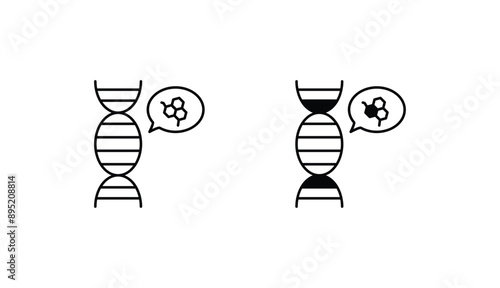 DNA helix icon design with white background stock illustration