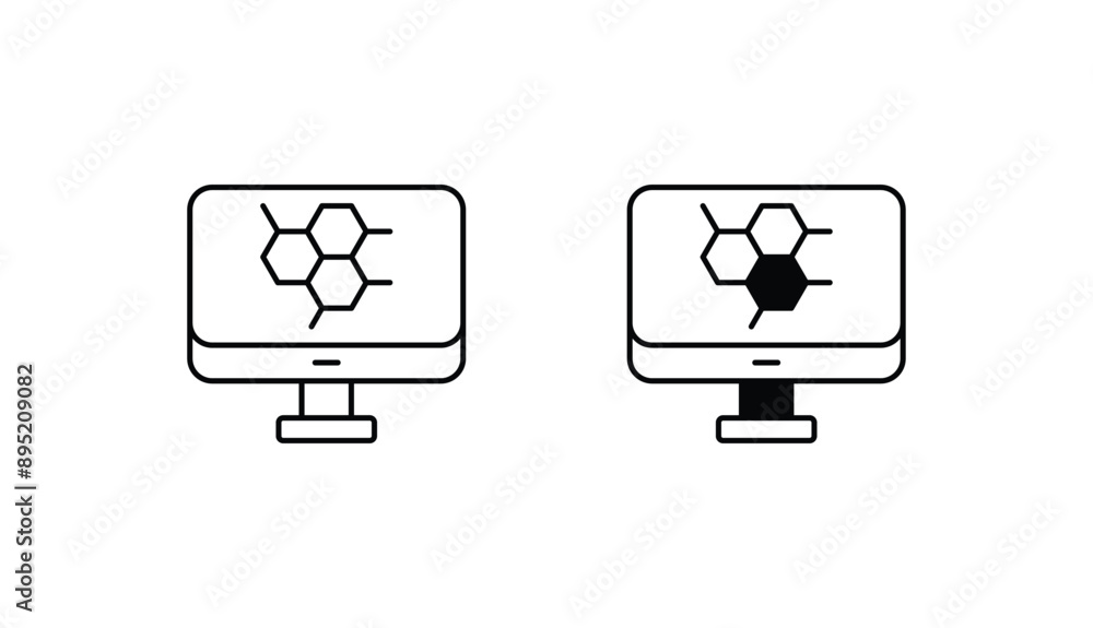 Monitor icon design with white background stock illustration Monitor icon design with white background stock illustration