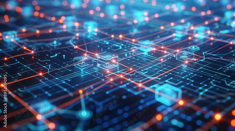Futuristic Blockchain Network with Interconnected Nodes and Digital Transactions - Technology and Innovation Concept Futuristic Blockchain Network with Interconnected Nodes and Digital Transactions - Technology and Innovation Concept
