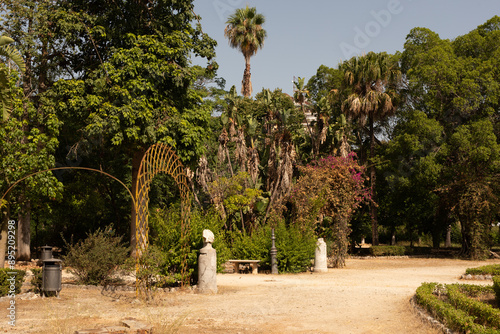 A garden path leads through...