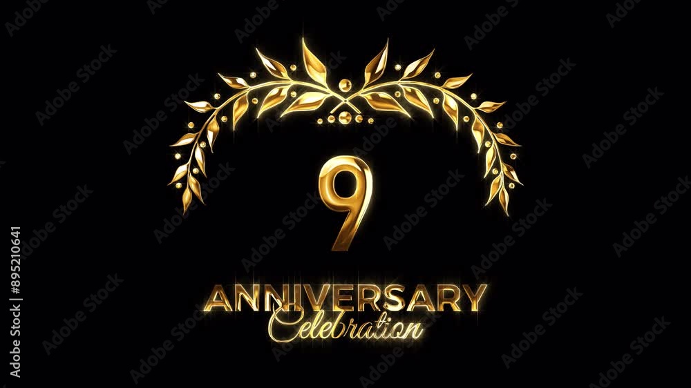9th Anniversary Celebration. Happy 9 Years Anniversary Animation in ...
