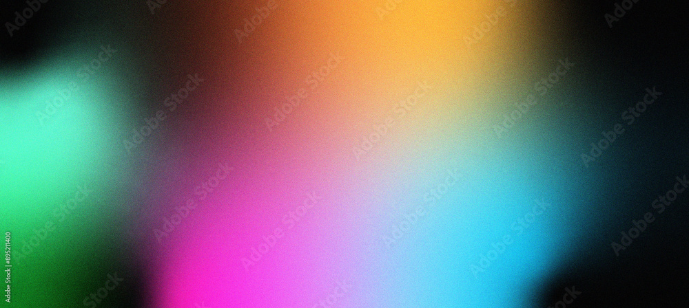 Grainy noisy abstract colorful gradient shape background, vibrant glowing rainbow orange green pink blue black noise texture banner design. Grainy noisy abstract colorful gradient shape background, vibrant glowing rainbow orange green pink blue black noise texture banner design.