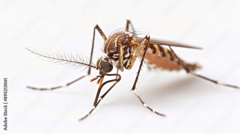 Close-up image of a mosquito, isolated against a transparent background. The image is highly detailed, showcasing the mosquito's intricate features and structure. Close-up image of a mosquito, isolated against a transparent background. The image is highly detailed, showcasing the mosquito's intricate features and structure.