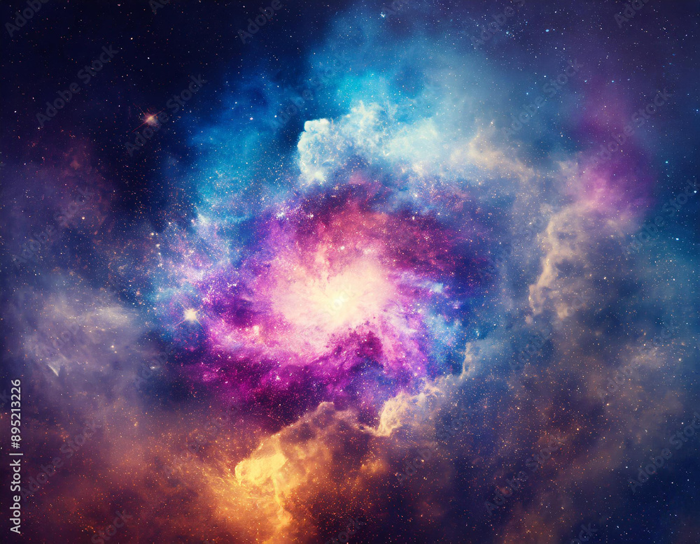 Obraz premium Colorful space galaxy cloud nebula. Stary night cosmos. Universe science astronomy. Supernova