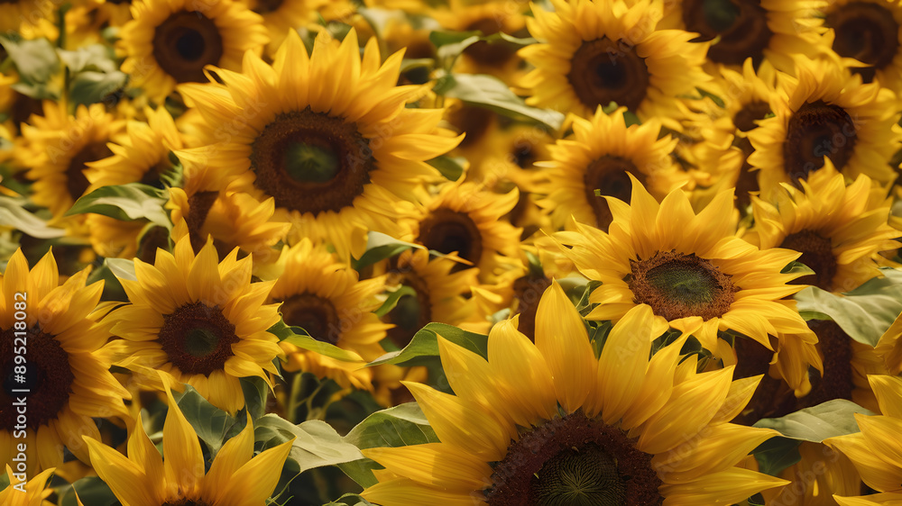 Fototapeta premium Sunflower petals with vibrant yellow color. Generative AI