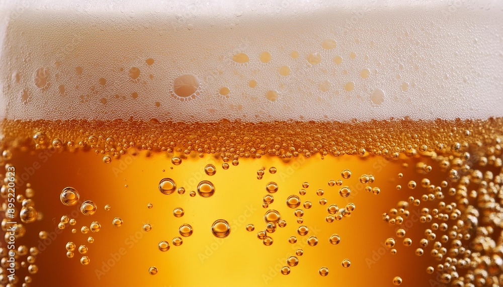 Beer background texture. Close up beer gluss with frothy foam and bubbles Beer background texture. Close up beer gluss with frothy foam and bubbles