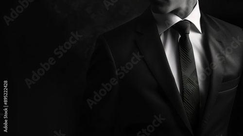 male businessman in a suit and tie in dark colors