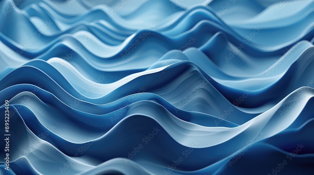 Fototapeta premium 3d abstract blue background. Ai generation