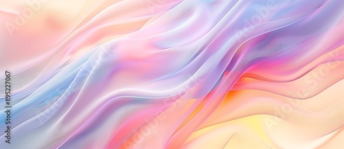 Abstract banner with pastel colorful waves. Generative AI.