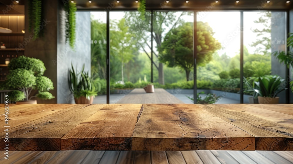 Wooden Table with a View Wooden Table with a View