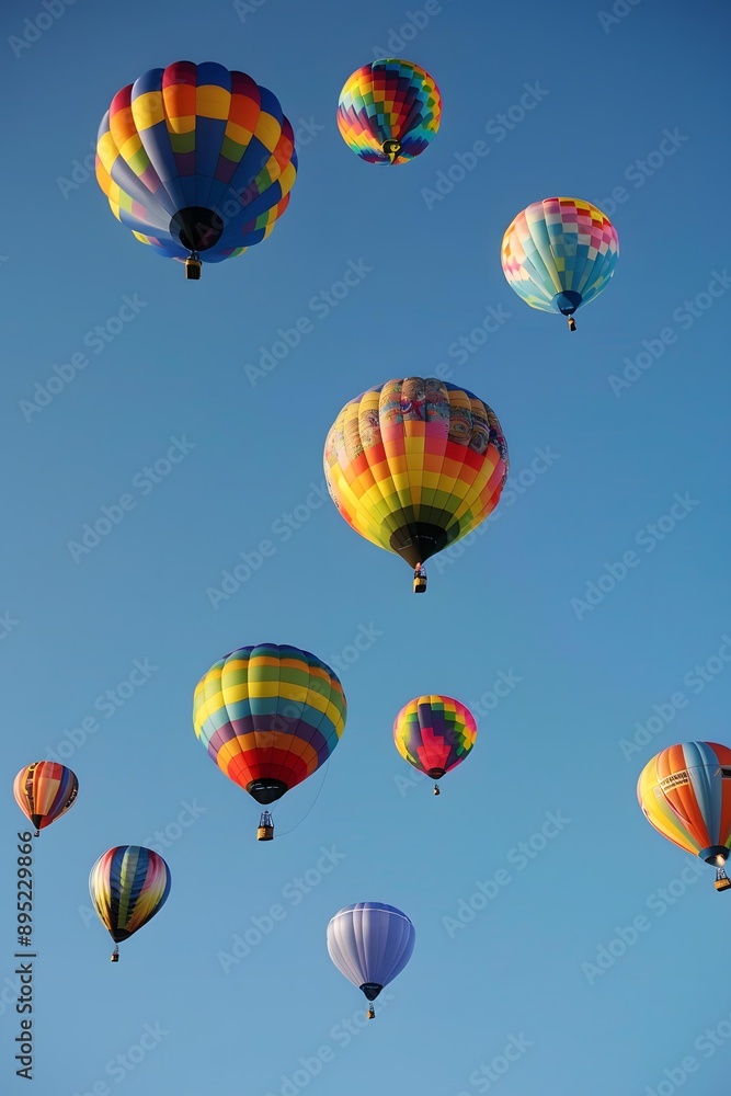Colorful Hot Air Balloons Floating in the Sky Colorful Hot Air Balloons Floating in the Sky