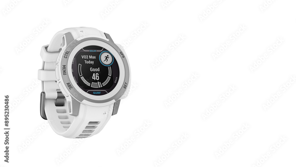 Closeup of white sport smartwatch isolated on white copy-space background. Closeup of white sport smartwatch isolated on white copy-space background.