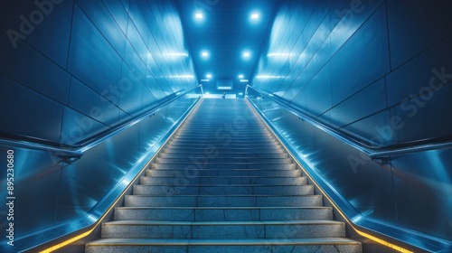 Blue Stairway Leading Upwards