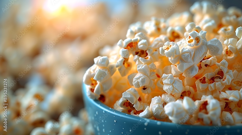 Close-up pop corn banner. Generative AI. Close-up pop corn banner. Generative AI.