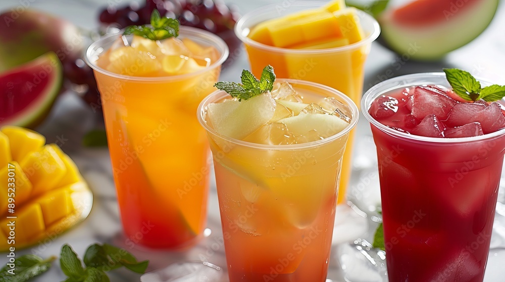 Enjoy a variety of delicious fresh fruit juices in flavors like apple, orange, strawberry, guava, mango, griffon berry, watermelon, cantaloupe, cucumber, and tomato. Enjoy a variety of delicious fresh fruit juices in flavors like apple, orange, strawberry, guava, mango, griffon berry, watermelon, cantaloupe, cucumber, and tomato.