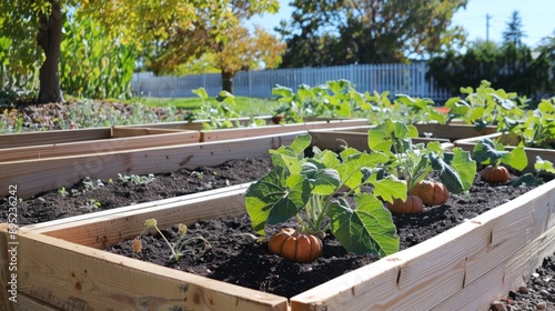 pumpkin seeds in raised beds generative ai