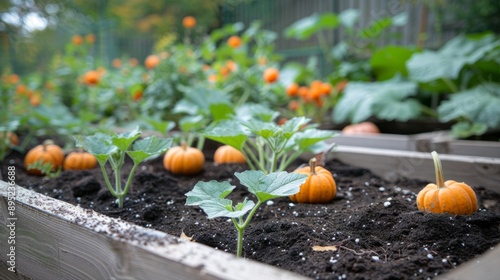 pumpkin seeds in raised beds generative ai